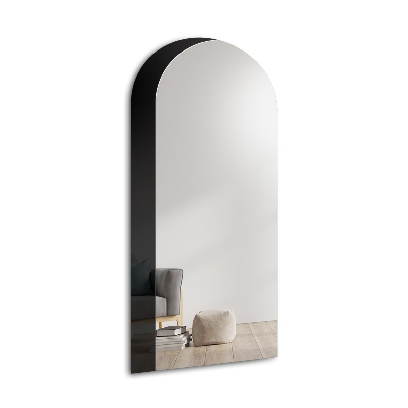 Oglindă semiovală cu lacobel negru decorativ - KOSMA