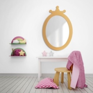 Oglindă decorativă de perete pentru copii în ramă MDF - PRINŢESĂ