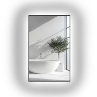 Oglindă în ramă neagră cu iluminare - 1201 LED - culoarea ramei la alegere