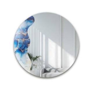 Oglindă neregulată pe marmură albastră rotundă – MARBLE BLUVERO