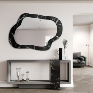 Oglindă neregulată pe marmură negru-argintiu – MARBLE GRISO