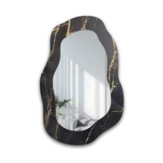Oglindă neregulată pe marmură negru-auriu – MARBLE NOCTO