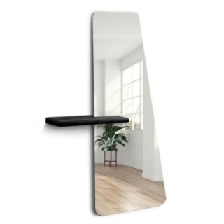 Oglindă modernă de podea, neregulată, cu raft - MATEO SHELF