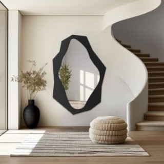 Oglindă decorativă cu formă organică ascuțită în cadru MDF - MINORE