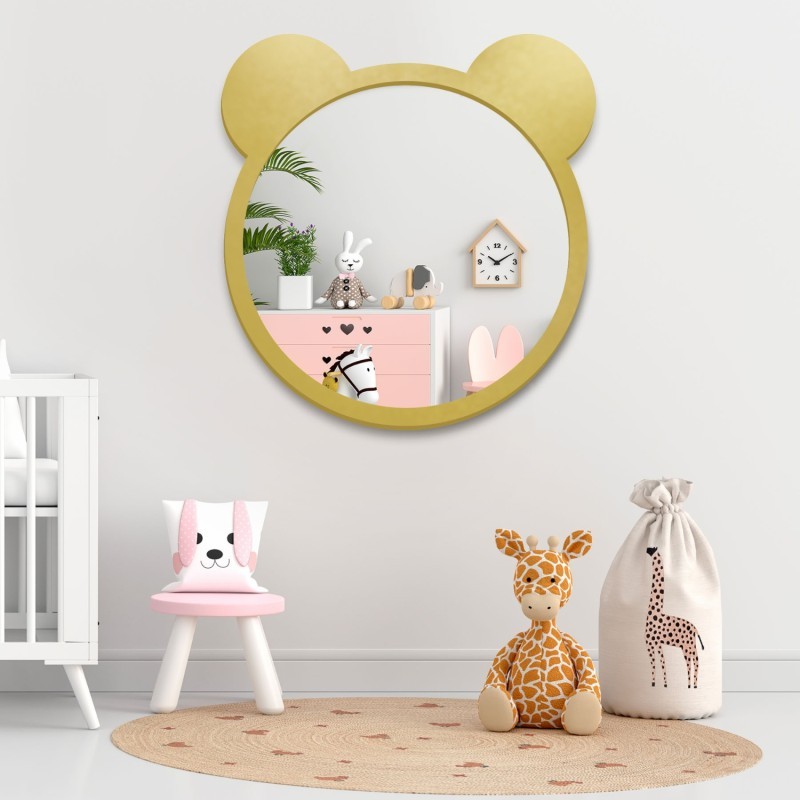 Oglindă decorativă de perete pentru copil în ramă mdf - Teddy Bear