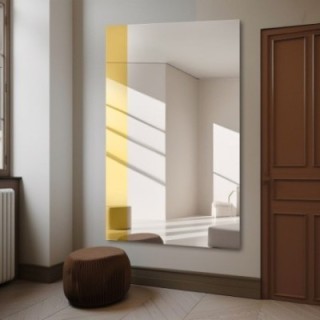 Oglindă decorativă mare cu bandă aurie strălucitoare - MORGAN