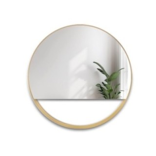 Oglindă rotundă din MDF negru cu ramă SLIM cu spațiu liber - OLENA