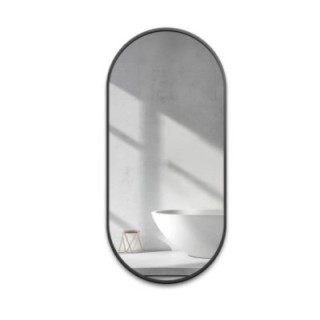 Oglindă ovală cu ramă neagră din MDF SLIM - OLI - culoarea ramei la alegere
