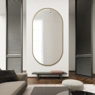 Oglindă ovală cu ramă aurie din MDF SLIM - OLI - culoarea ramei la alegere