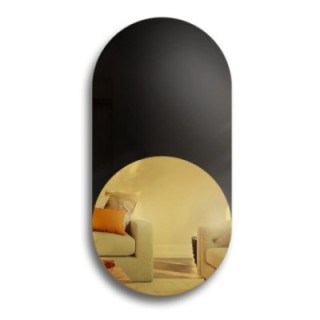 Oglindă decorativă ovală exclusivistă cu lacobel negru - ONYX