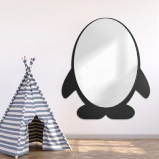 Oglindă decorativă de perete pentru copii în ramă MDF - PINGUINa