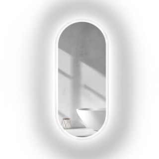 Oglindă ovală sablată cu iluminare - ROMI LED