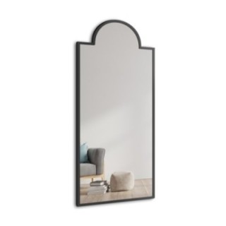 Oglindă decorativă semiovală cu ramă neagră din MDF - ROSANO