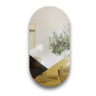 Oglindă decorativă ovală exclusivistă în negru și auriu - ROYAL