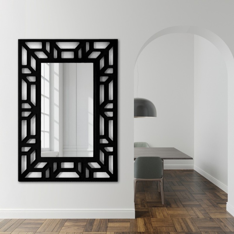 Oglindă în ramă decorativă din MDF traforat - ROZEL - culoarea ramei la alegere