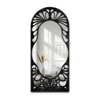 Oglindă semi-ovală cu decor MDF ajurat – VERONELLE FIORE 90X200