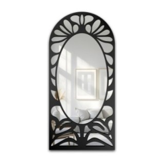 Oglindă semi-ovală cu decor MDF ajurat – VERONELLE ROSAVA 95x200