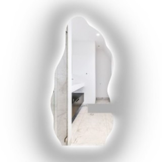 Oglindă de formă neregulată cu decupaj pentru dulap cu iluminare - AURO 2 LED