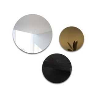 Set de trei cercuri decorative lacobel negru și panou auriu - GOLDI
