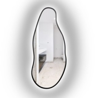Oglindă cu formă organică în ramă cu iluminare - BARYT ÎN CADRU LED