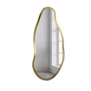 Oglindă neregulată cu ramă aurie lucioasă - BARYT SHINE