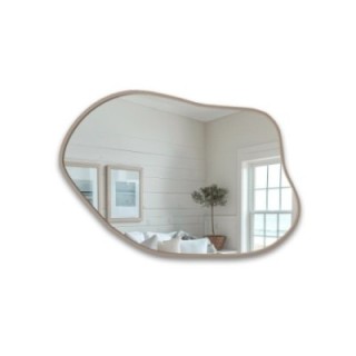 Oglindă cu formă organică, în ramă din MDF de culoarea cașmirului - MARIS FOAM ÎN RAMĂ