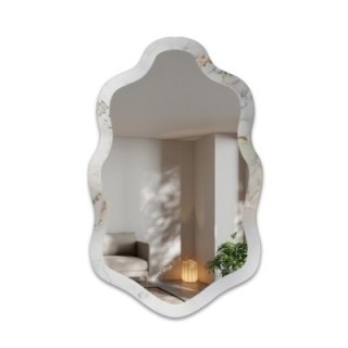 Oglindă neregulată pe marmură alb-auriu – MARBLE CALANTHE