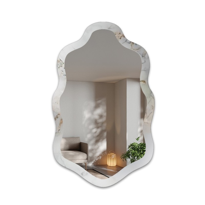 Oglindă neregulată pe marmură alb-auriu – MARBLE CALANTHE