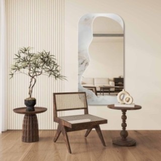 Oglindă neregulată pe marmură alb-auriu – MARBLE ZARI