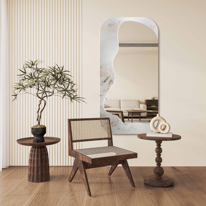 Oglindă neregulată pe marmură alb-auriu – MARBLE ZARI