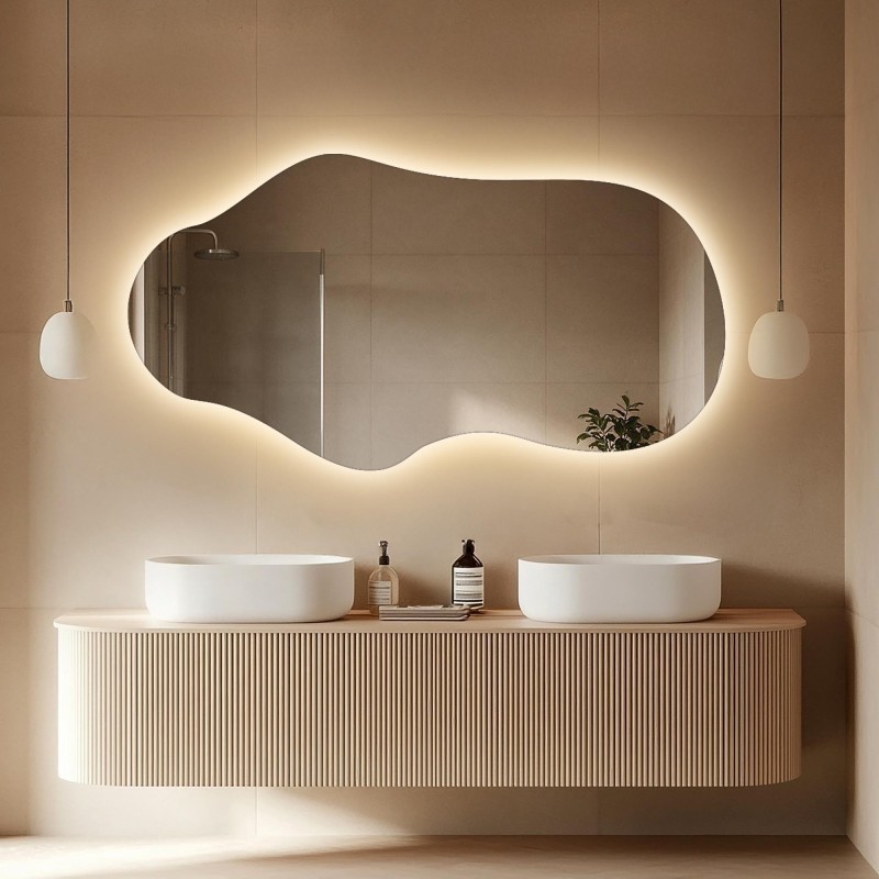Oglindă cu formă neregulată și iluminare interioară - MELODY LED