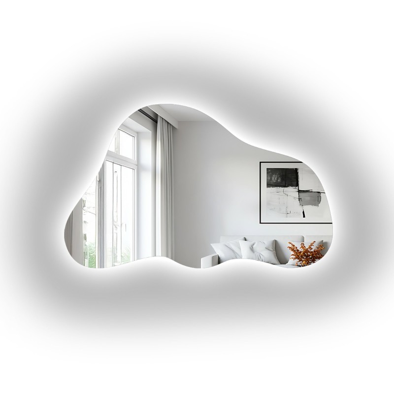 Oglindă cu formă neregulată și iluminare interioară - PEBBLE LED