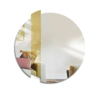 Oglindă decorativă rotundă cu dungă aurie - BONA