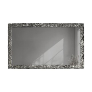 Oglindă de perete elegantă, cu ramă argintie și suprafață de oglindă grafit – CLAUDE GRAPHITE