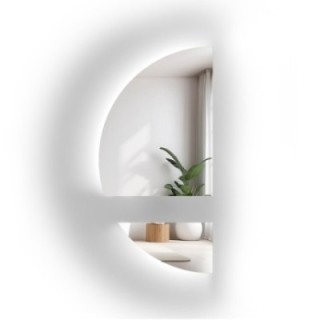 Oglindă semicirculară în două părți cu iluminare - DOPPIO LED