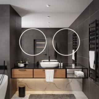 Oglindă de baie pătrată cu iluminare dublă - HUGO DOUBLE LED