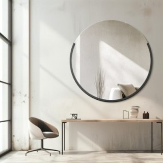Oglindă rotundă modernistă cu ramă din MDF - TERA