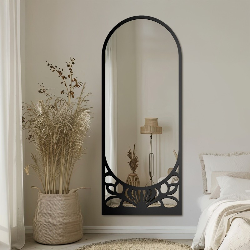 Oglindă semiovală cu decor MDF ajurat – VERONELLE ARDELLA 80x200