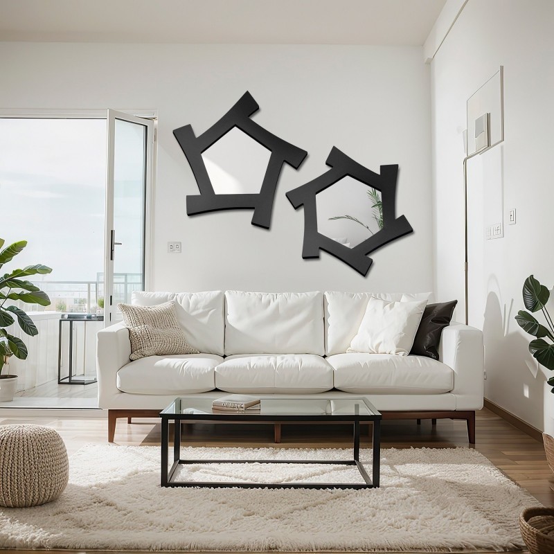 Set de oglinzi decorative cu ramă din MDF - SENS - culoarea ramei la alegere