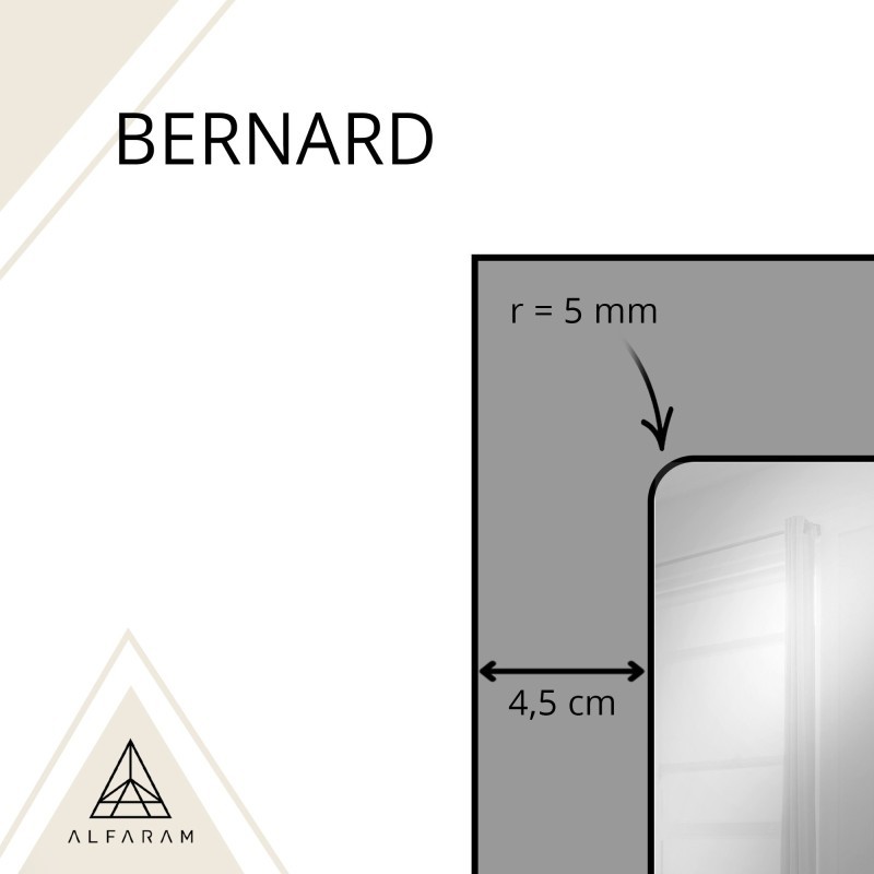 Oglindă tip fereastră în stil loft, cu ramă neagră din MDF - BERNARD
