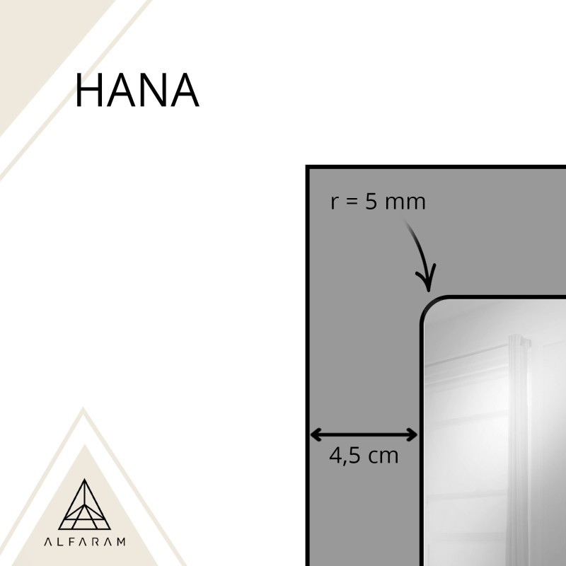 Oglindă tip fereastră în stil loft, cu ramă neagră din MDF - HANA