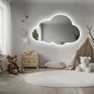 Oglindă pentru camera copiilor în formă de nor cu iluminare – CLOUD LED