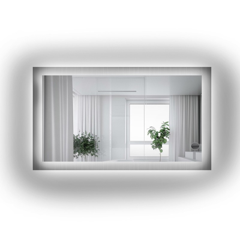 Oglindă dreptunghiulară pe sticlă ornamentală Visiosun Classic cu iluminare - LUXORA CLARITY LED