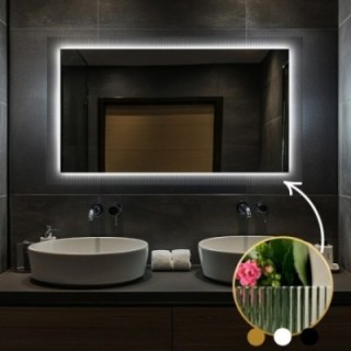 Oglindă dreptunghiulară pe sticlă ornamentală Visiosun Classic cu iluminare - LUXORA CLARITY LED