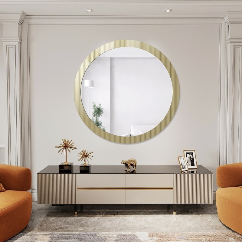 Oglindă decorativă rotundă pe sticlă ornamentală Visiosun Classic - LUXORA GLIMMER