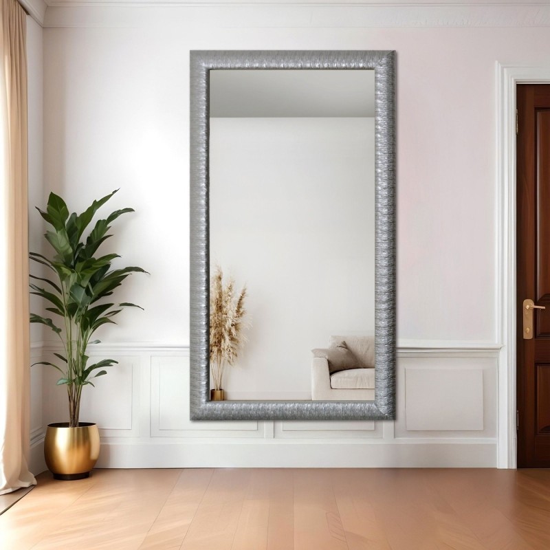 Oglindă modernă cu ramă bogată din lemn - 7005 - culoarea ramei la alegere