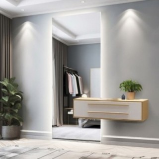 Oglindă mare dreptunghiulară pentru baie cu decupaj pentru dulap cu iluminare - AGIS LED
