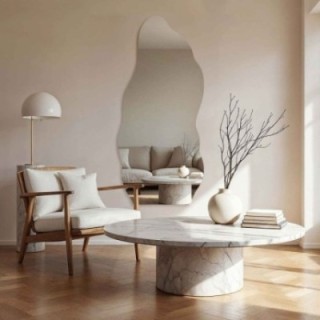 Oglindă decorativă semiovală cu formă organică - AURO 2