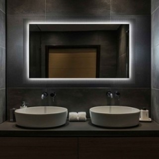 Oglindă dreptunghiulară pe sticlă ornamentală Visiosun Classic cu iluminare - LUXORA CLARITY LED