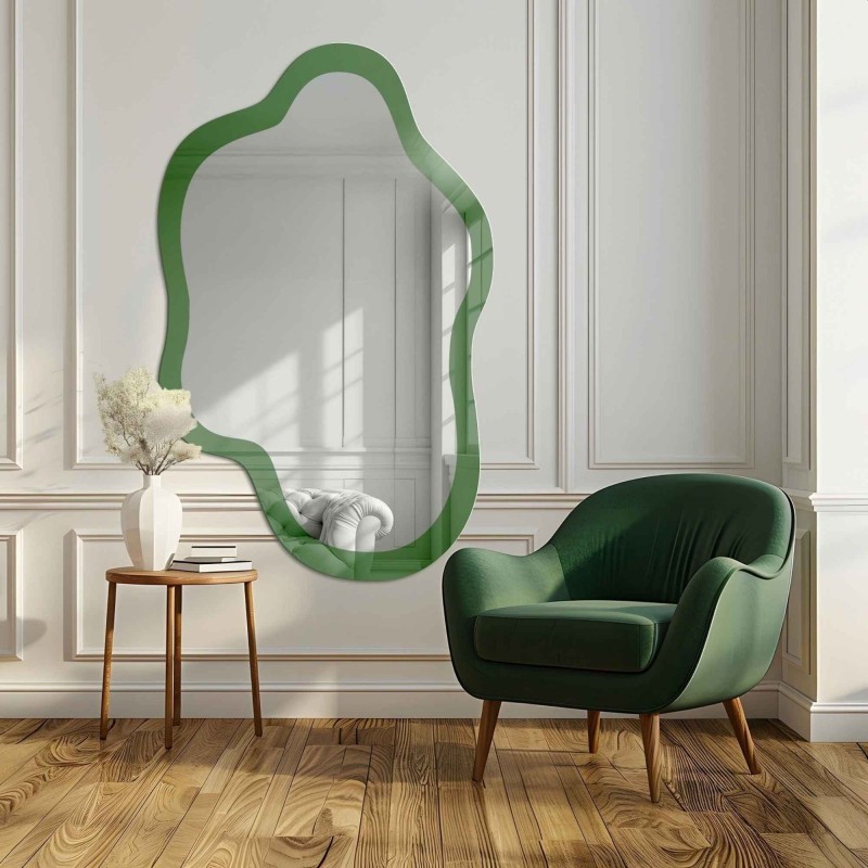 Oglindă verde neregulată - CYPRESS GREEN